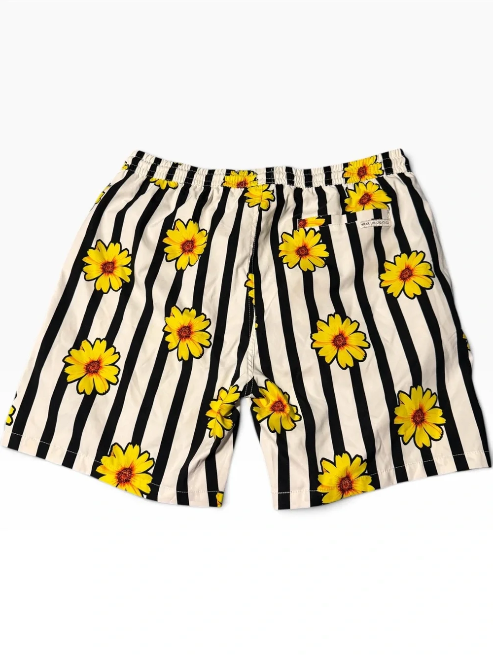 Public Art Wallflower Pattern Board Shorts White Yellow Size L